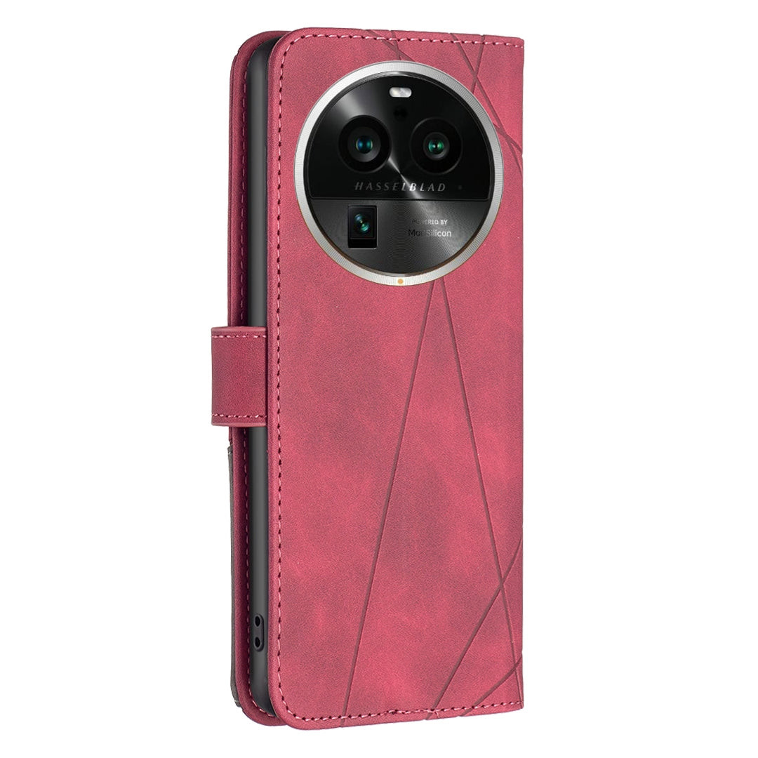 OPPO Find X6 Pro 5G Rhombus Texture Leather Phone Case with Magnetic Buckle and Card Holder