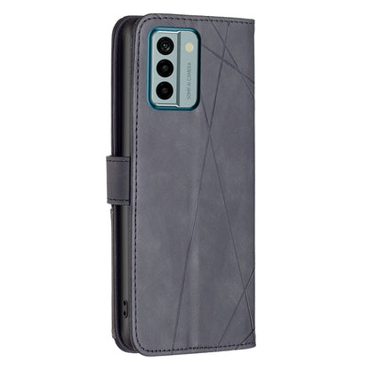 Nokia G22 Rhombus Texture Leather Phone Case with Magnetic Buckle and Card Holder
