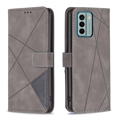 Nokia G22 Rhombus Texture Leather Phone Case with Magnetic Buckle and Card Holder