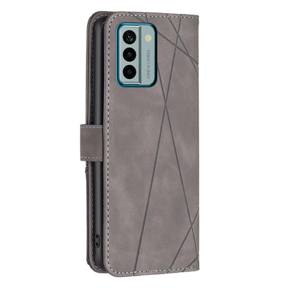 Nokia G22 Rhombus Texture Leather Phone Case with Magnetic Buckle and Card Holder