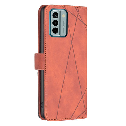 Nokia G22 Rhombus Texture Leather Phone Case with Magnetic Buckle and Card Holder