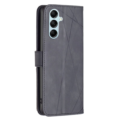 Samsung Galaxy M14 5G Rhombus Texture Leather Phone Case with Magnetic Buckle and Card Holder