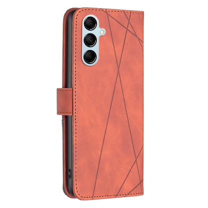 Samsung Galaxy M14 5G Rhombus Texture Leather Phone Case with Magnetic Buckle and Card Holder