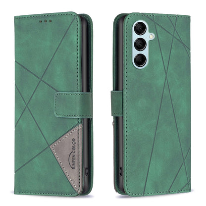 Samsung Galaxy M14 5G Rhombus Texture Leather Phone Case with Magnetic Buckle and Card Holder