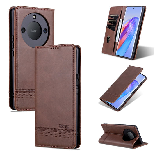 Honor X50 Leather Wallet Case with Card Holder & Magnetic Closure