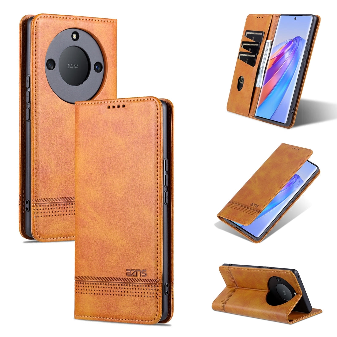 Honor X50 Leather Wallet Case with Card Holder & Magnetic Closure