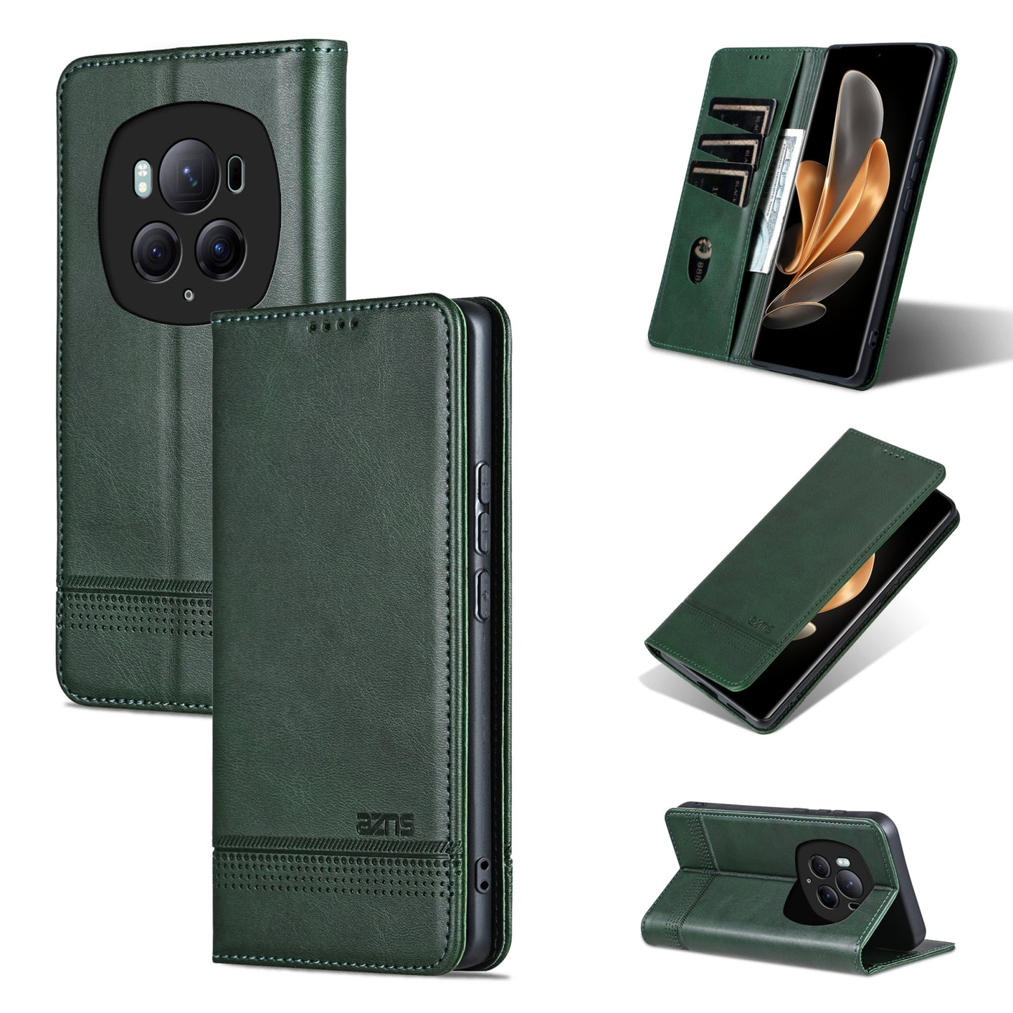 Honor Magic6 Pro Leather Wallet Case with Card Holder & Magnetic Closure