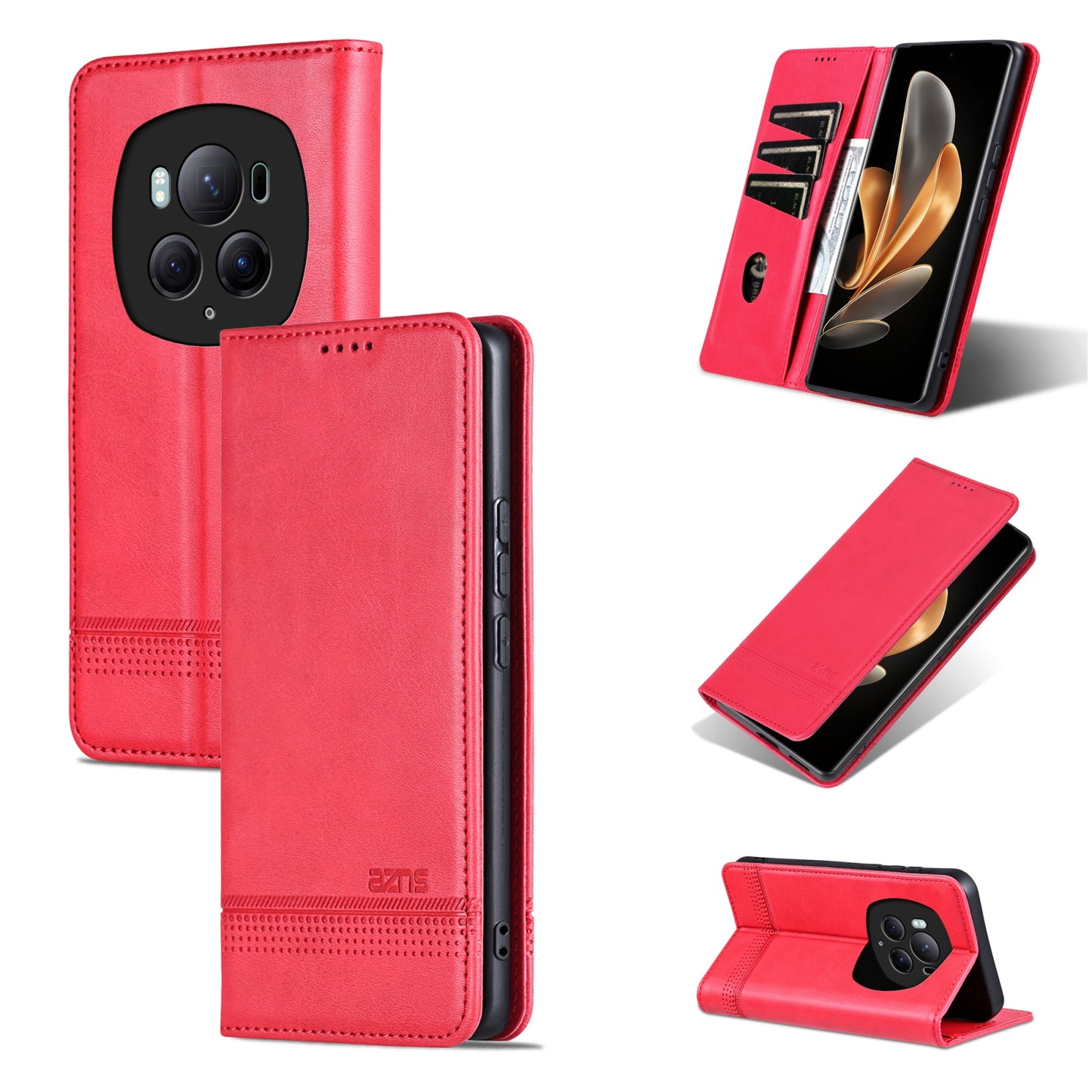 Honor Magic6 Pro Leather Wallet Case with Card Holder & Magnetic Closure