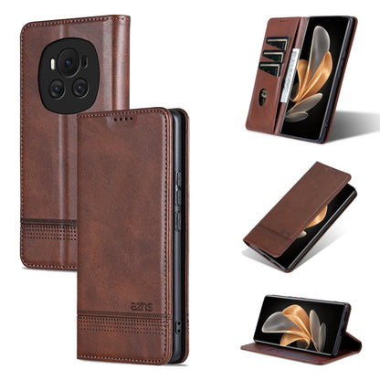 Honor Magic6 Leather Wallet Case with Card Holder & Magnetic Closure