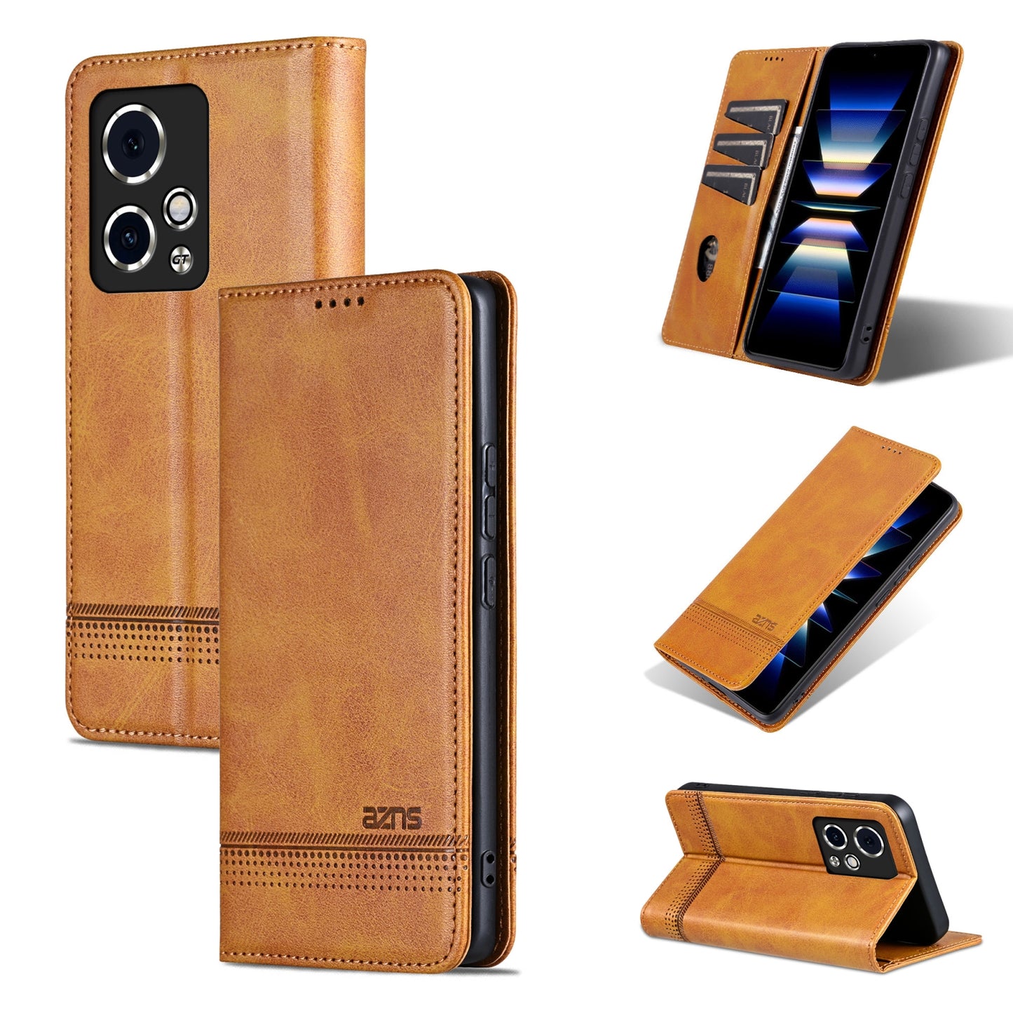 Honor 90 GT Leather Wallet Case with Card Holder & Magnetic Closure