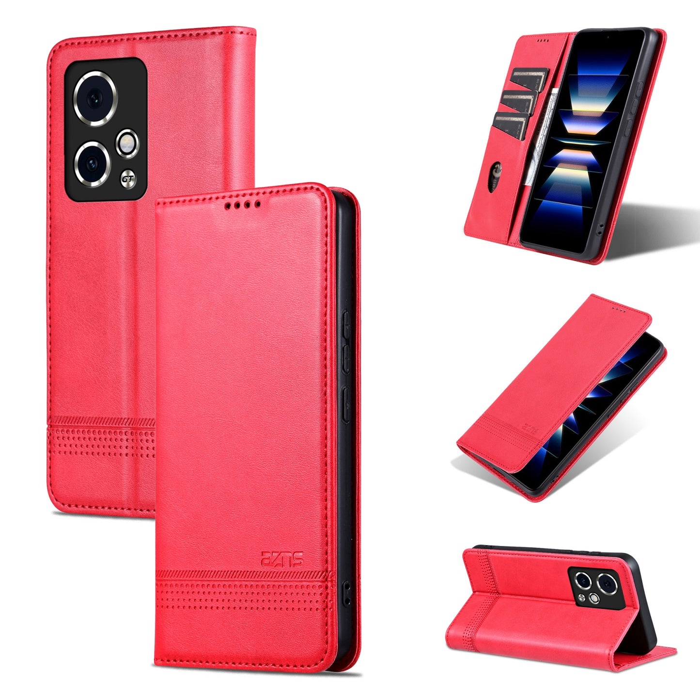 Honor 90 GT Leather Wallet Case with Card Holder & Magnetic Closure