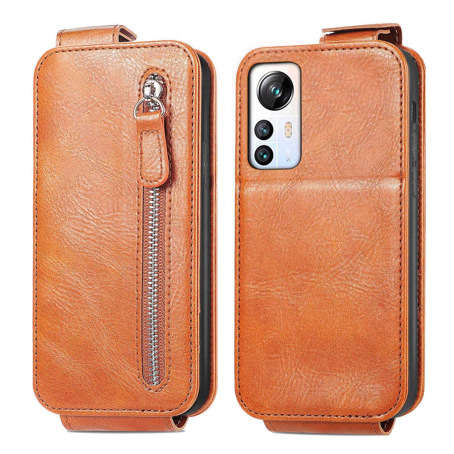 Blackview A85 Zipper Wallet Case - Vertical Flip Leather Phone Cover with Multiple Card Slots and Stand