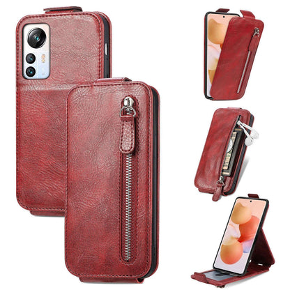 Blackview A85 Zipper Wallet Case - Vertical Flip Leather Phone Cover with Multiple Card Slots and Stand