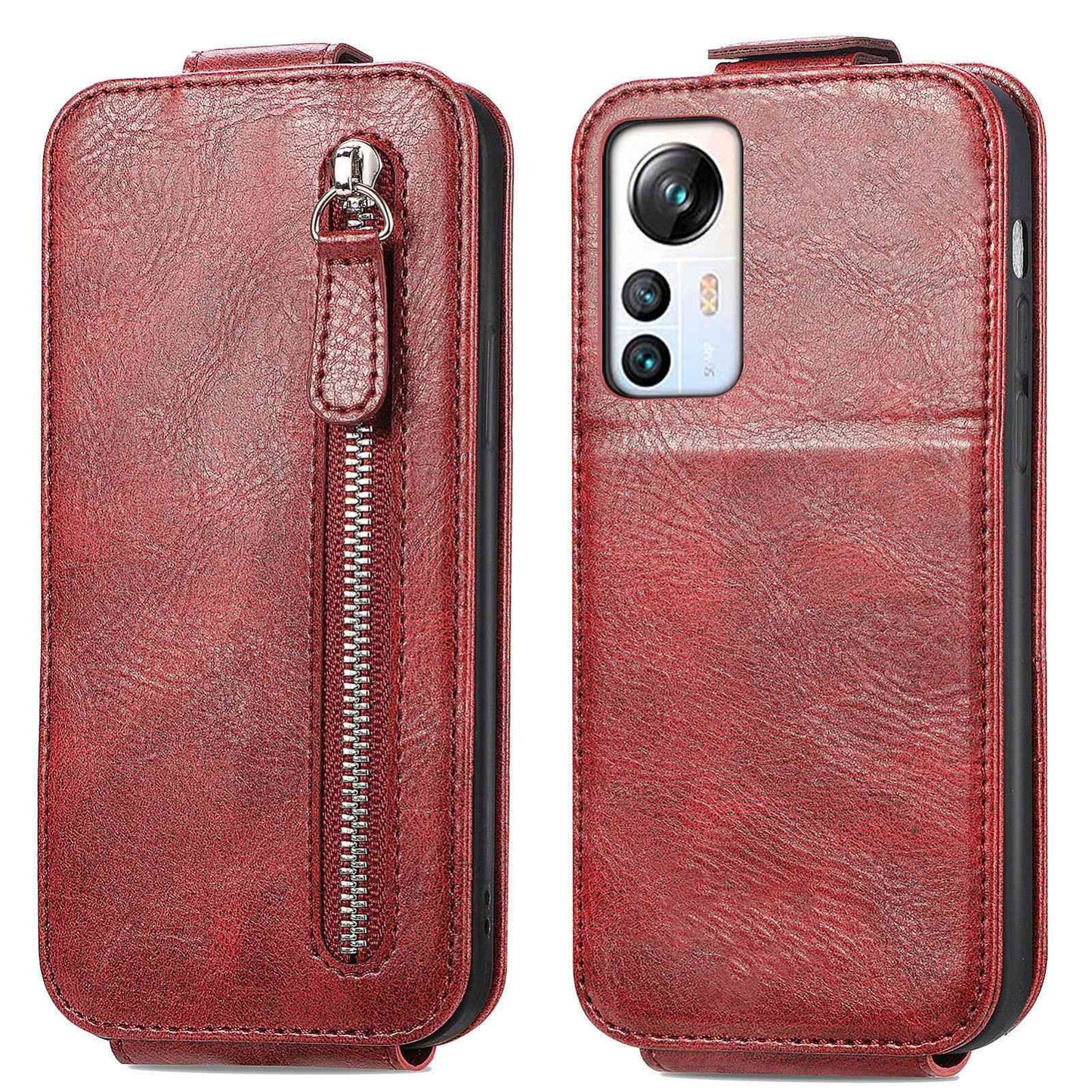 Blackview A85 Zipper Wallet Case - Vertical Flip Leather Phone Cover with Multiple Card Slots and Stand