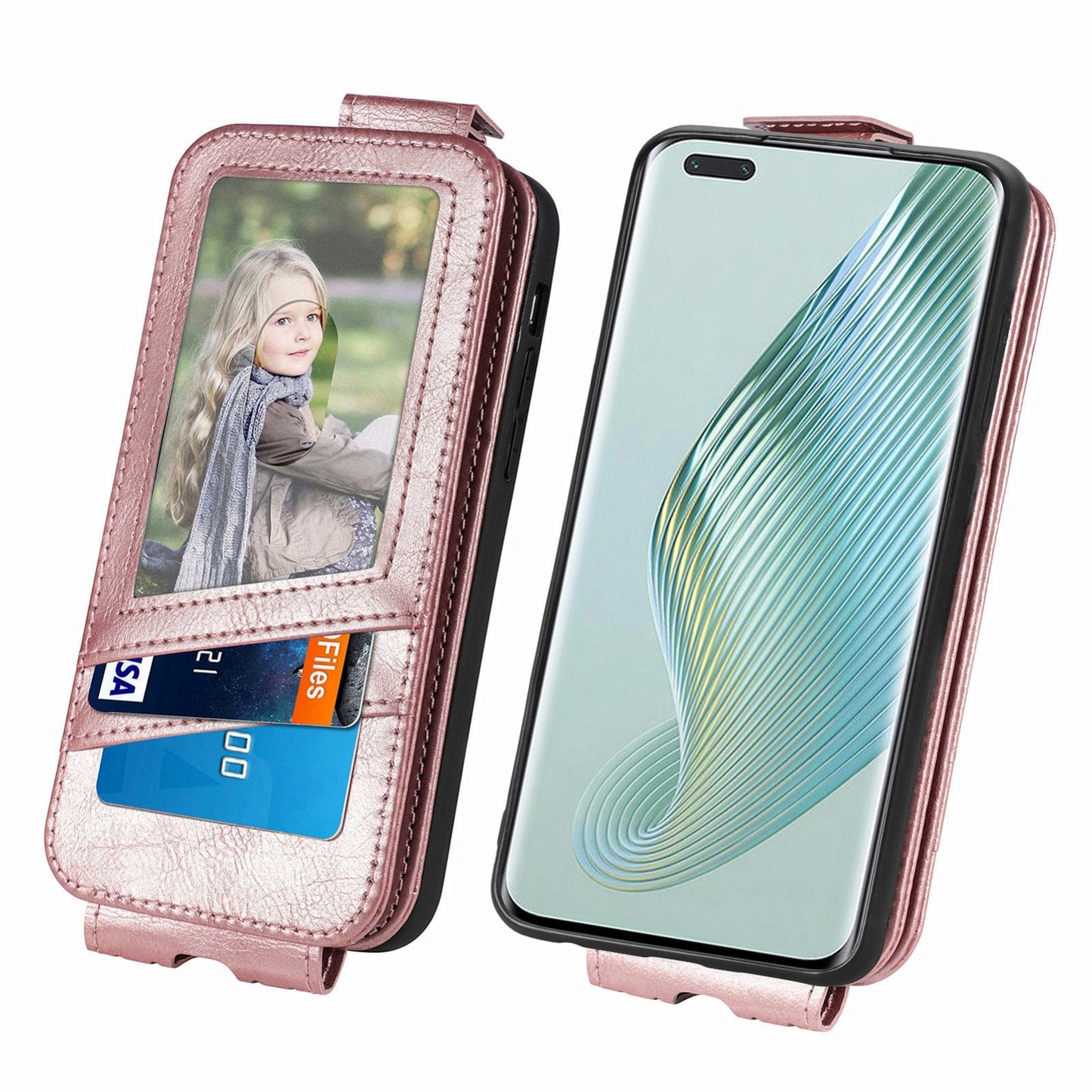 Honor Magic5 Pro Zipper Wallet Case - Vertical Flip Leather Phone Cover with Multiple Card Slots and Stand