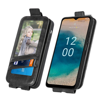 Nokia G22 Zipper Wallet Case - Vertical Flip Leather Phone Cover with Multiple Card Slots and Stand