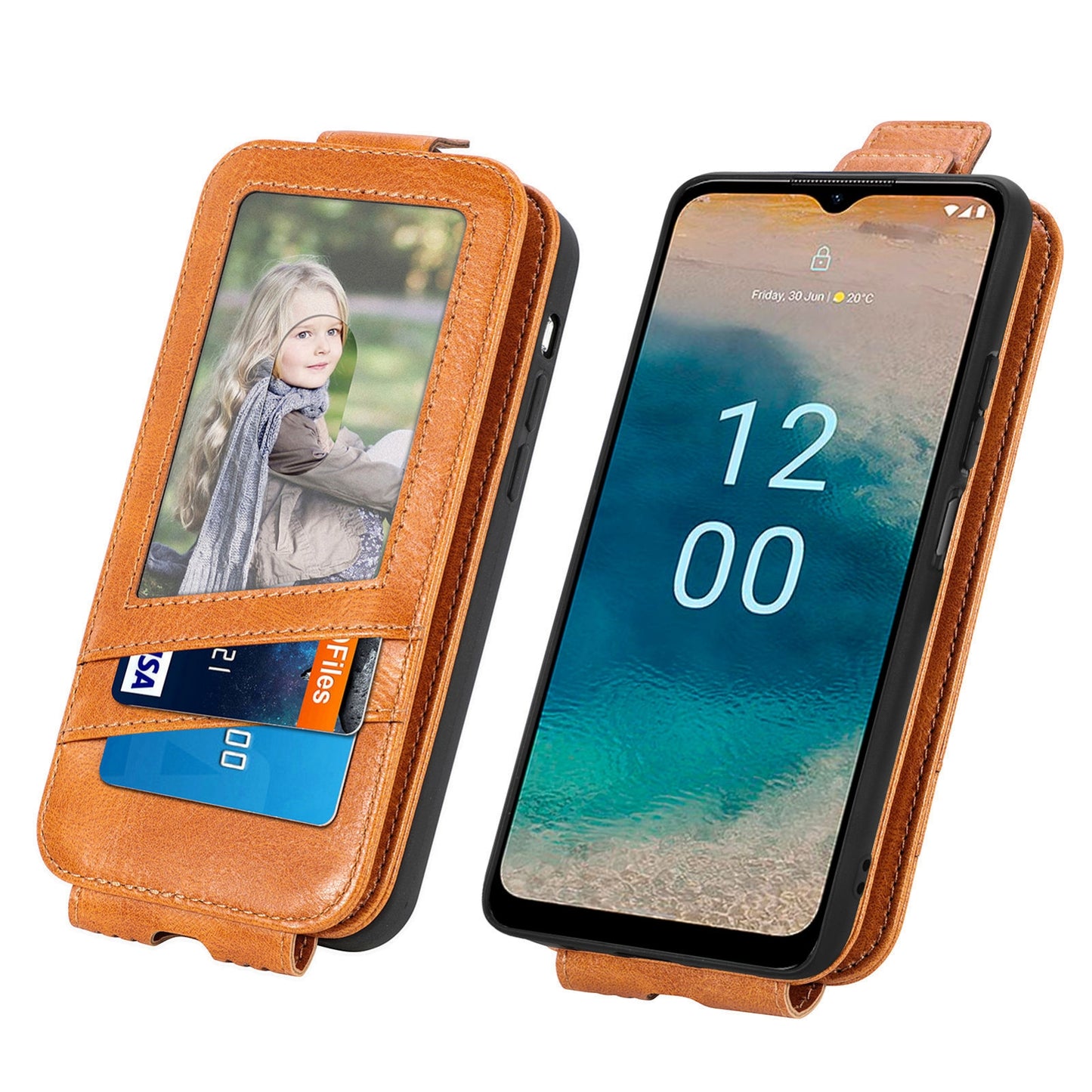 Nokia G22 Zipper Wallet Case - Vertical Flip Leather Phone Cover with Multiple Card Slots and Stand