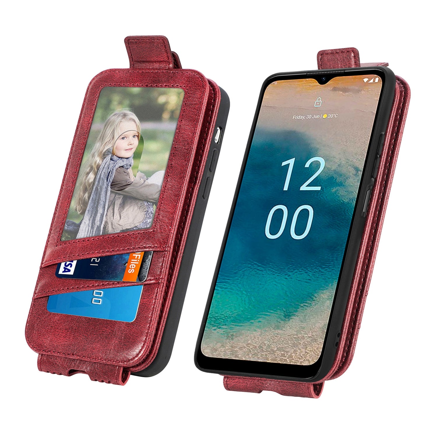 Nokia G22 Zipper Wallet Case - Vertical Flip Leather Phone Cover with Multiple Card Slots and Stand
