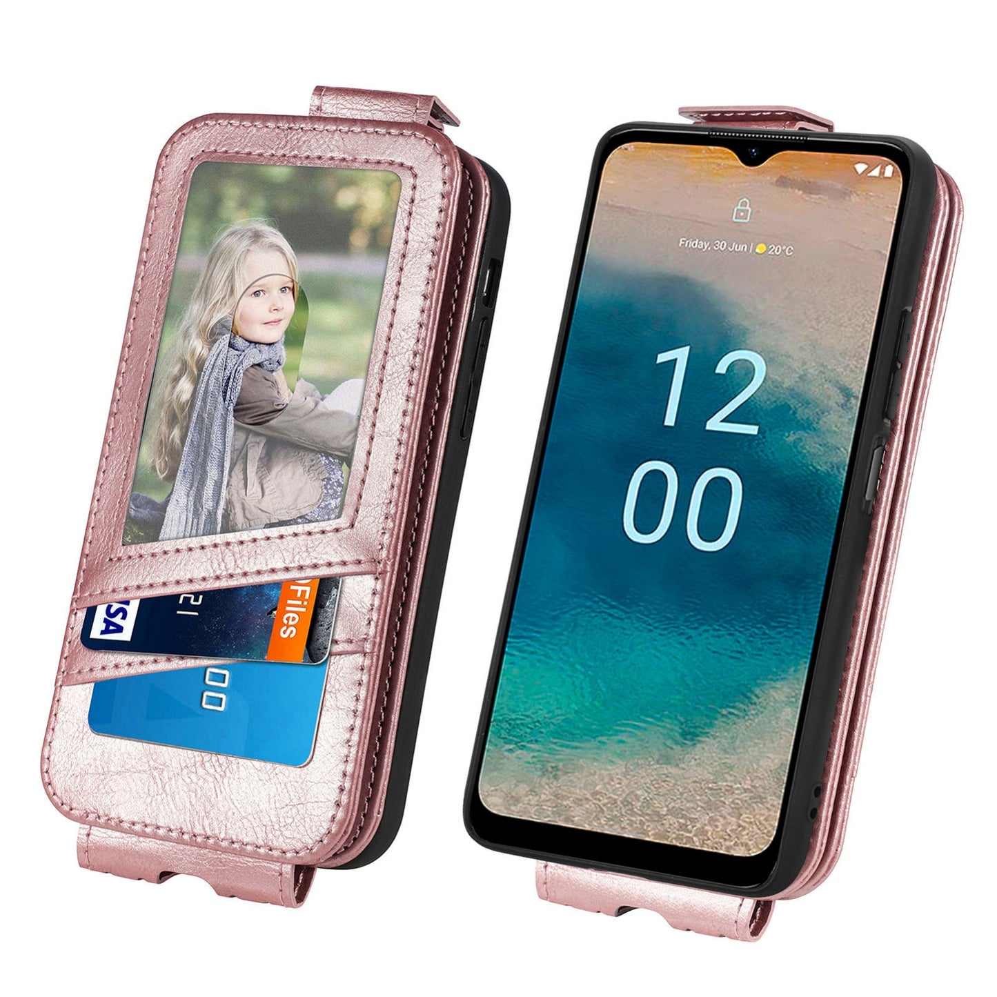 Nokia G22 Zipper Wallet Case - Vertical Flip Leather Phone Cover with Multiple Card Slots and Stand