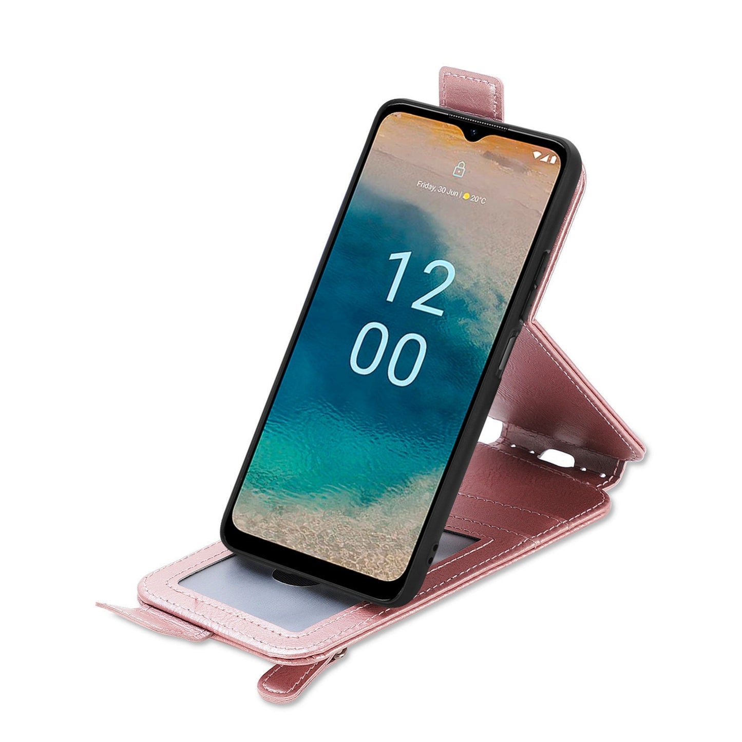 Nokia G22 Zipper Wallet Case - Vertical Flip Leather Phone Cover with Multiple Card Slots and Stand