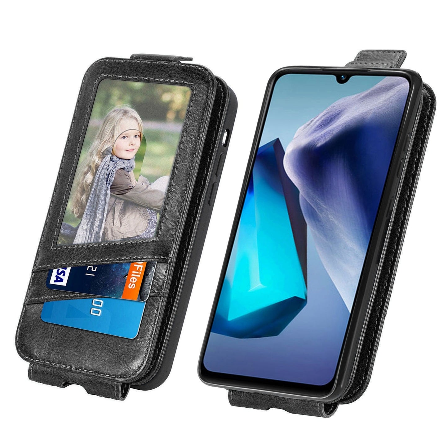 vivo T1 Zipper Wallet Case - Vertical Flip Leather Phone Cover with Multiple Card Slots and Stand