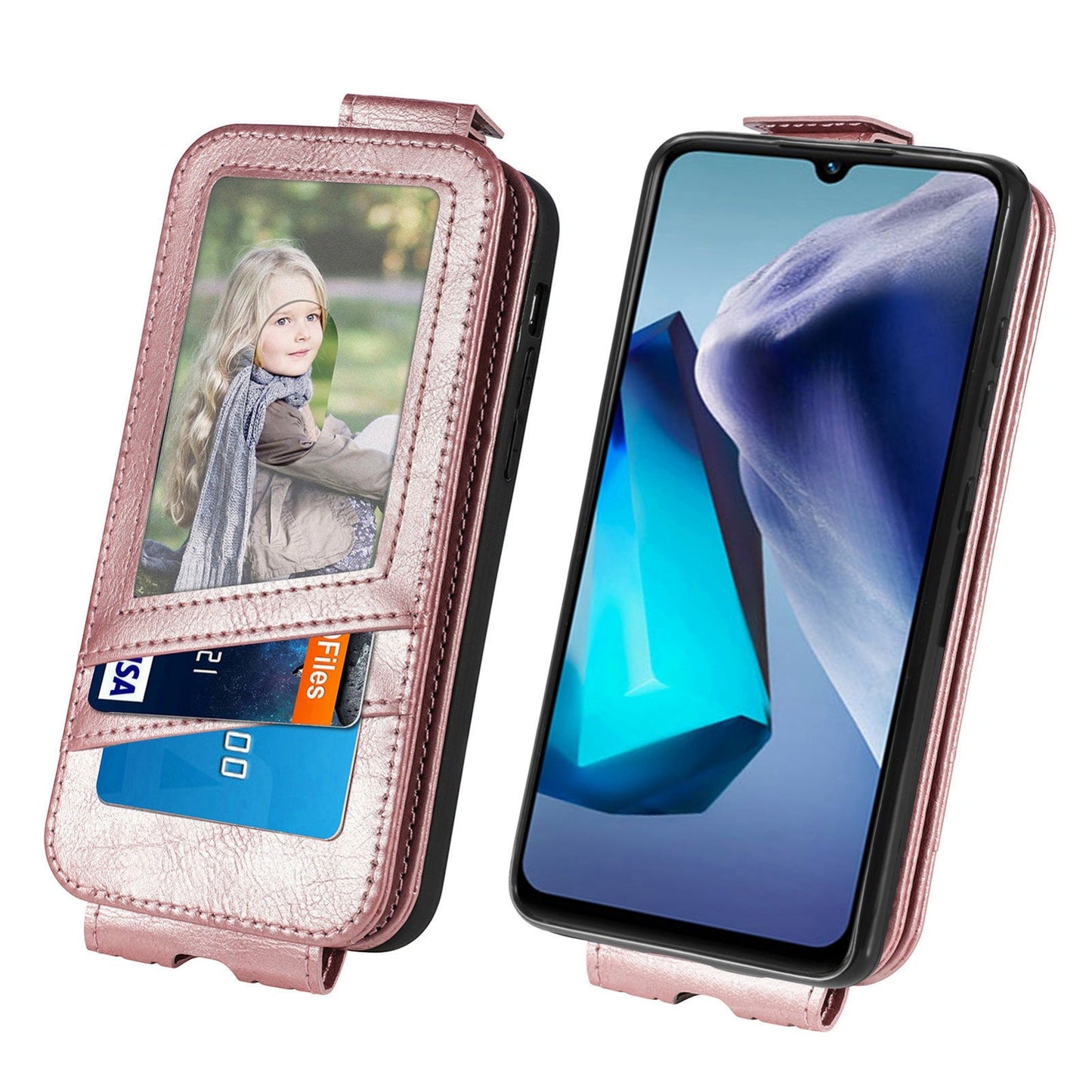 vivo T1 Zipper Wallet Case - Vertical Flip Leather Phone Cover with Multiple Card Slots and Stand