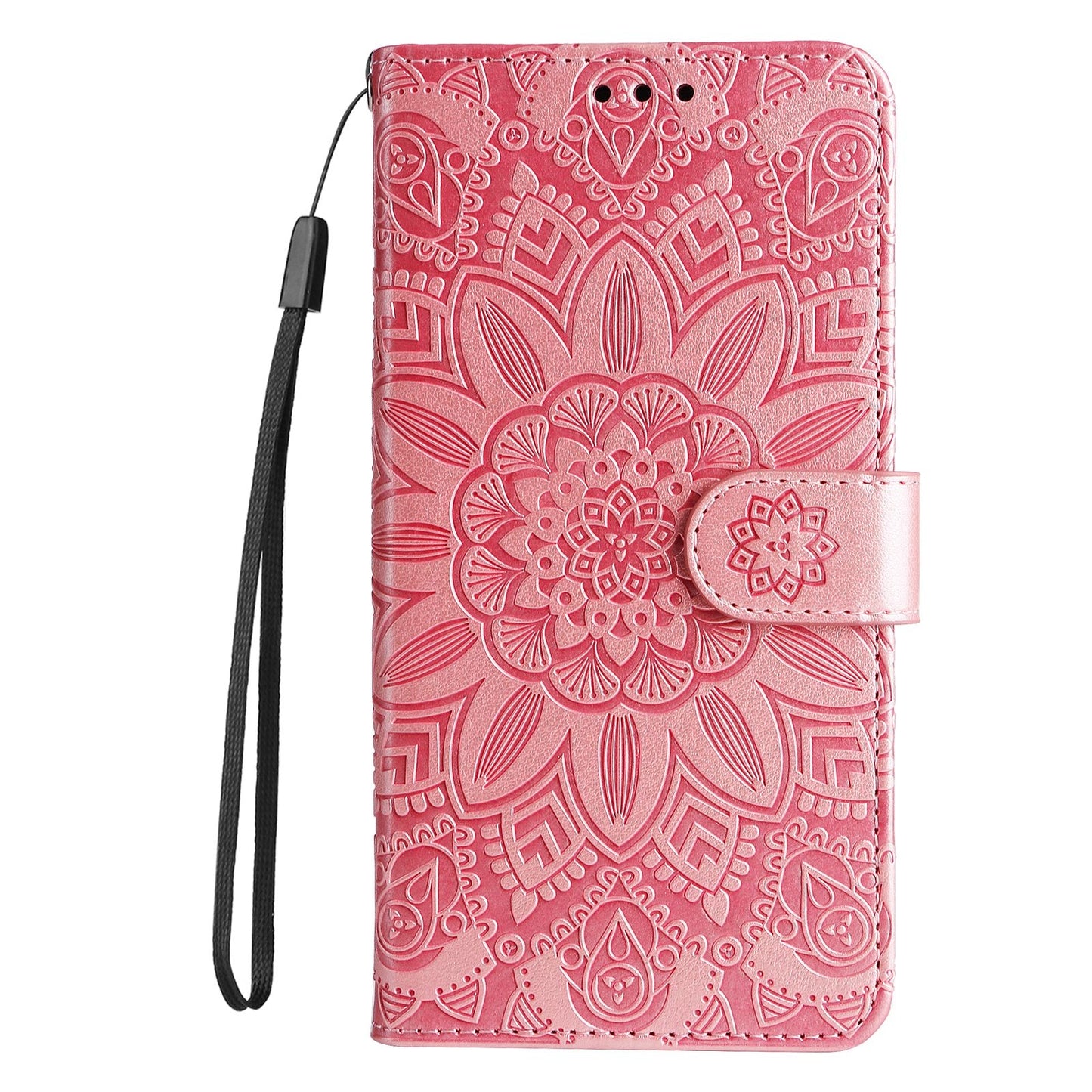 Honor Magic5 Pro Sunflower Embossed Leather Wallet Phone Case with Kickstand and Card Holder