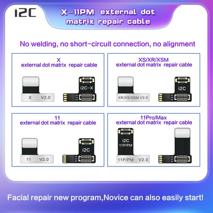 i2C MC12 SK-BOX Dot-Matrix Flex Cable V2.0 for iPhone 11 - Face ID Fix, No Soldering Required