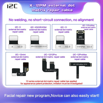 i2C MC12 SK-BOX Dot-Matrix Flex Cable V2.0 for iPhone 11 - Face ID Fix, No Soldering Required