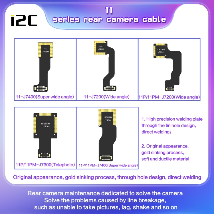 iPhone 12 Pro J10400 i2C Back Facing Telephoto Camera Cable Replacement - Quality Checked, Compatible Part