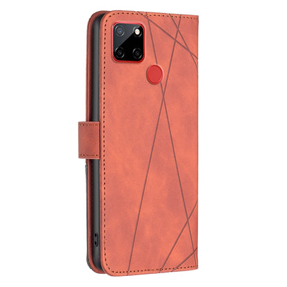 Nokia C12 Rhombus Texture Leather Phone Case with Magnetic Buckle and Card Holder