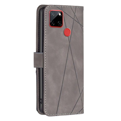 Nokia C12 Rhombus Texture Leather Phone Case with Magnetic Buckle and Card Holder