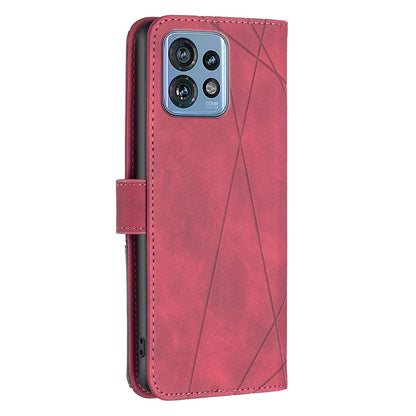 Motorola Edge 40 Pro 5G Rhombus Texture Leather Phone Case with Magnetic Buckle and Card Holder