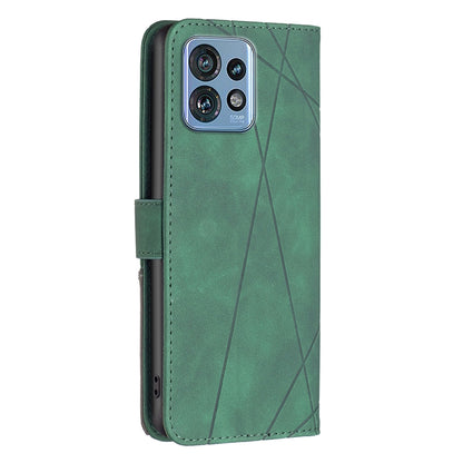 Motorola Moto X40 Rhombus Texture Leather Phone Case with Magnetic Buckle and Card Holder
