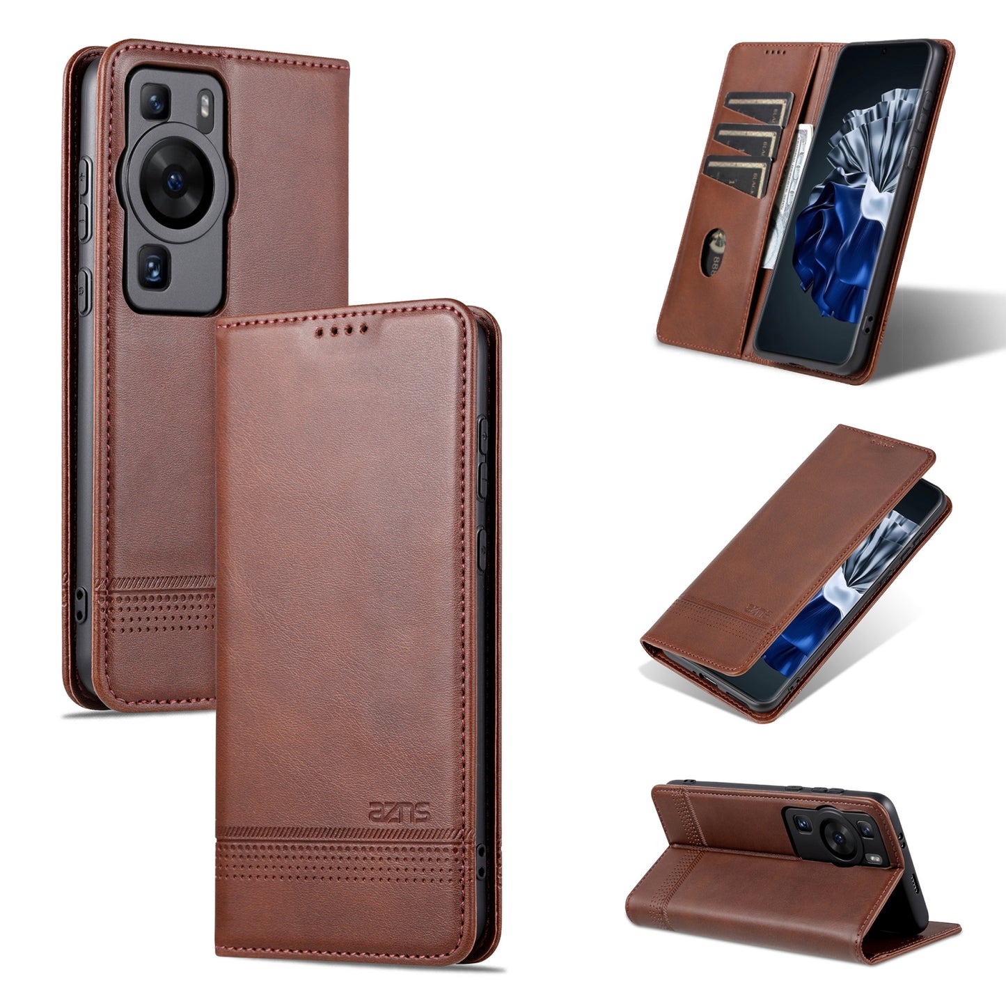 Huawei P60/P60 Pro Leather Wallet Case with Card Holder & Magnetic Closure