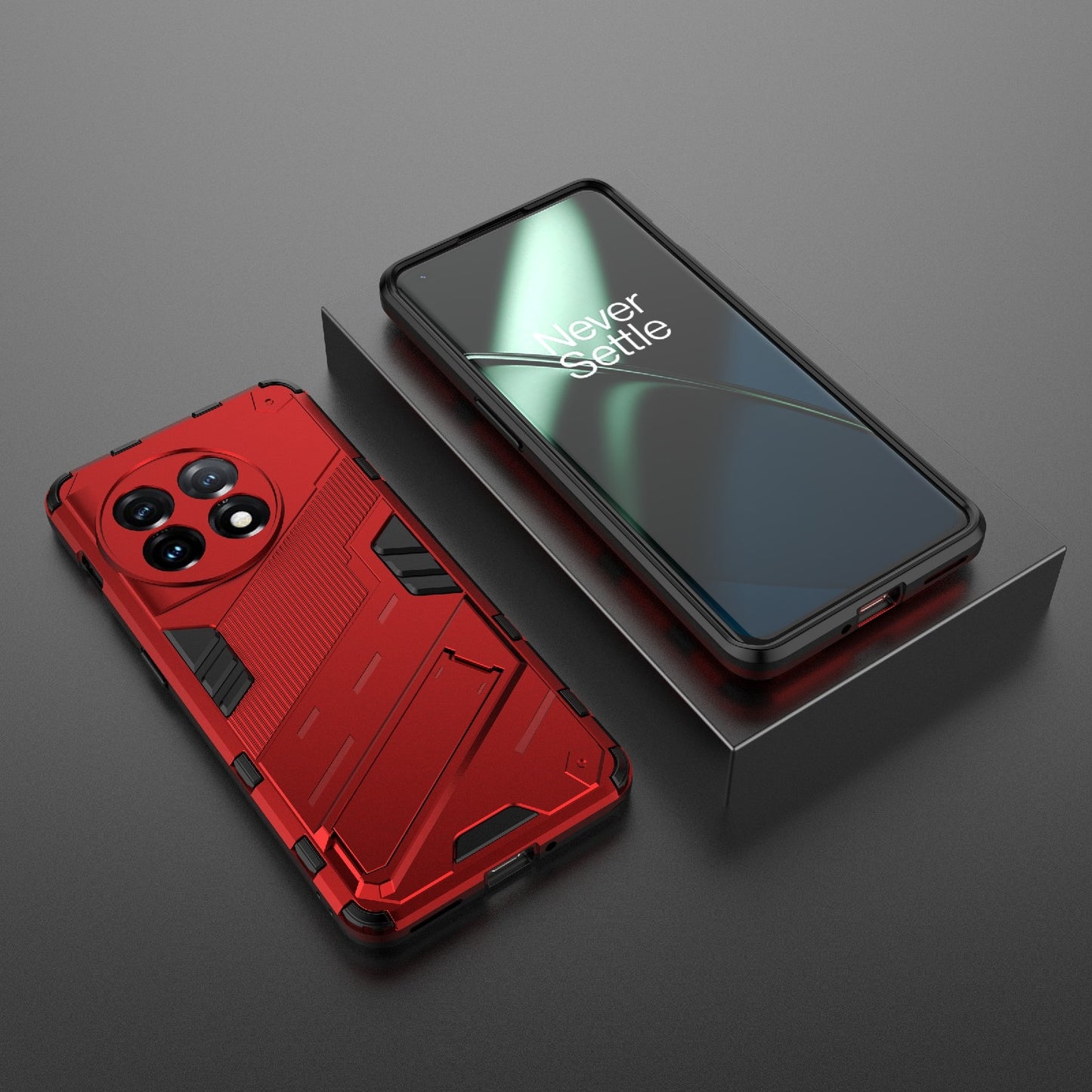 OnePlus 11 5G Shockproof Phone Case - Punk Armor 2-in-1 PC + TPU with Invisible Holder