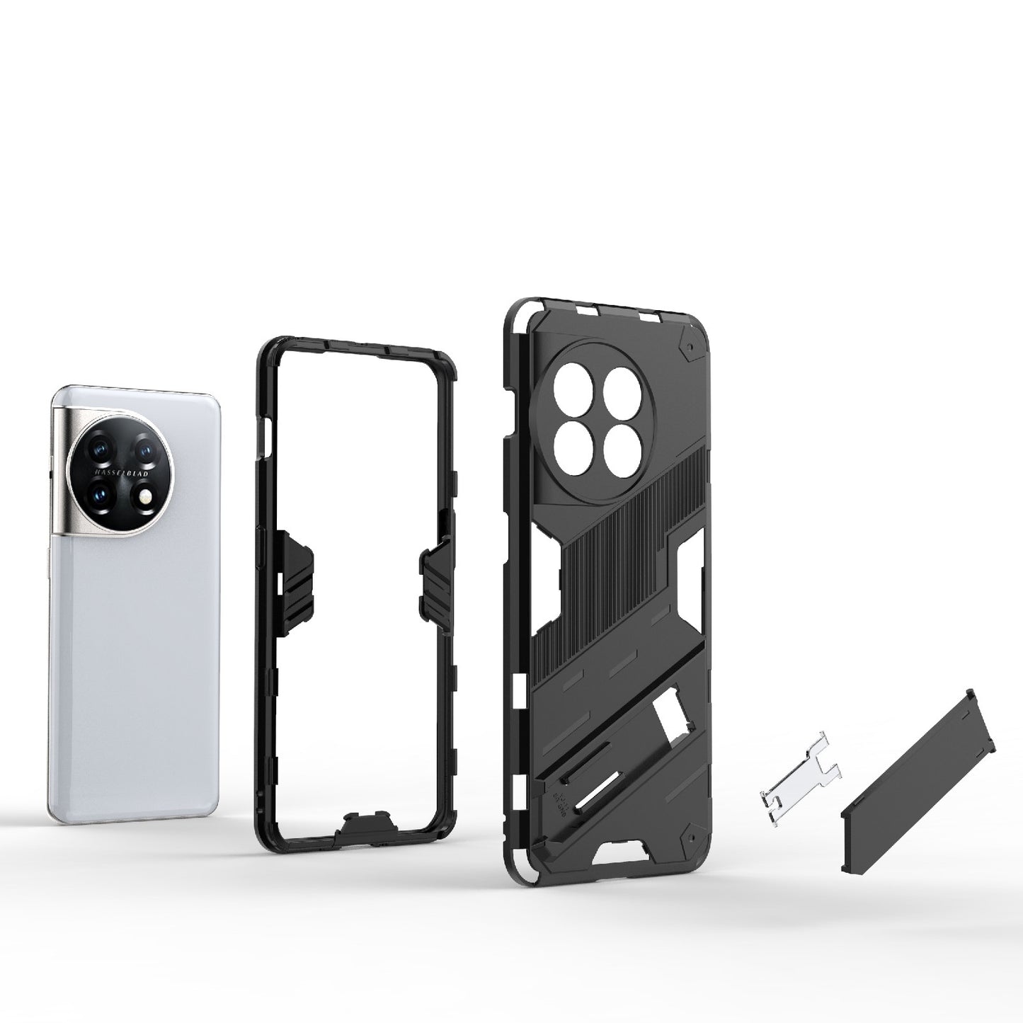 OnePlus 11 5G Shockproof Phone Case - Punk Armor 2-in-1 PC + TPU with Invisible Holder