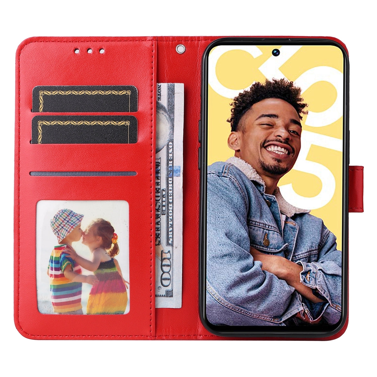 Realme C55 Sunflower Embossed Leather Wallet Phone Case with Kickstand and Card Holder