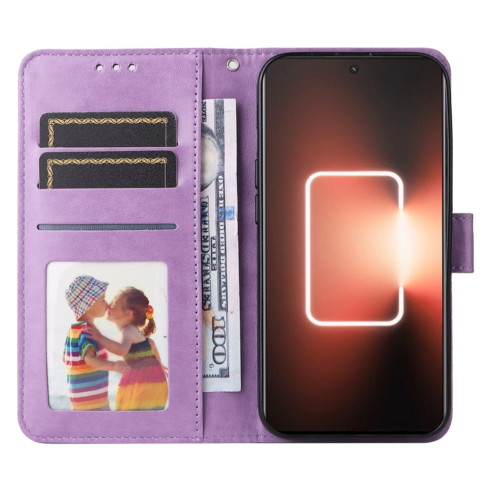 Realme GT Neo 5 5G Sunflower Embossed Leather Wallet Phone Case with Kickstand and Card Holder