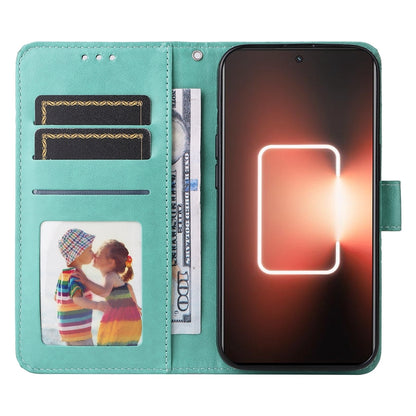 Realme GT3 Sunflower Embossed Leather Wallet Phone Case with Kickstand and Card Holder