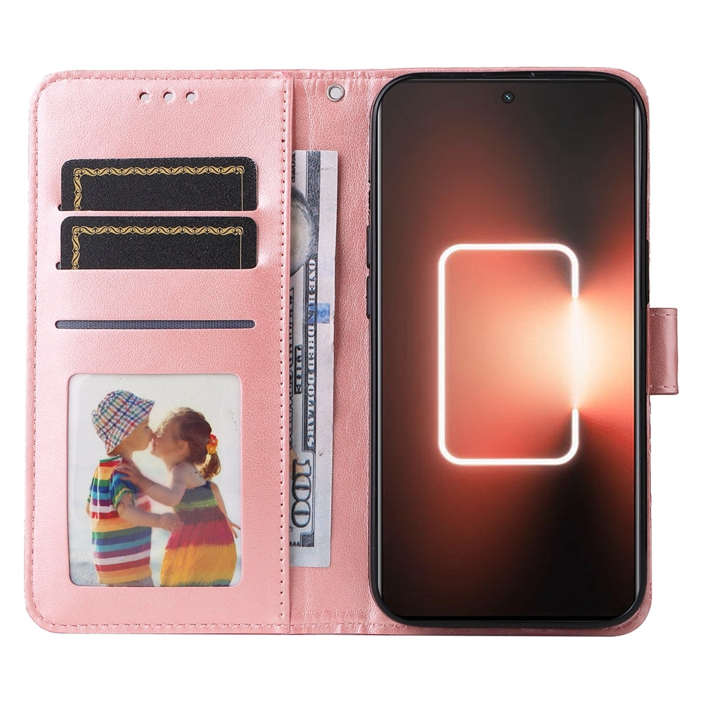 Realme GT Neo 5 5G Sunflower Embossed Leather Wallet Phone Case with Kickstand and Card Holder