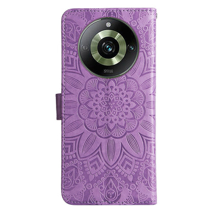 Realme 11 Pro+ Sunflower Embossed Leather Wallet Phone Case with Kickstand and Card Holder