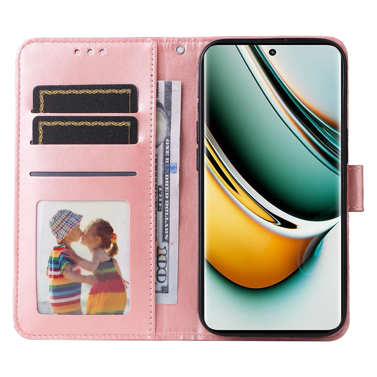 Realme 11 Sunflower Embossed Leather Wallet Phone Case with Kickstand and Card Holder