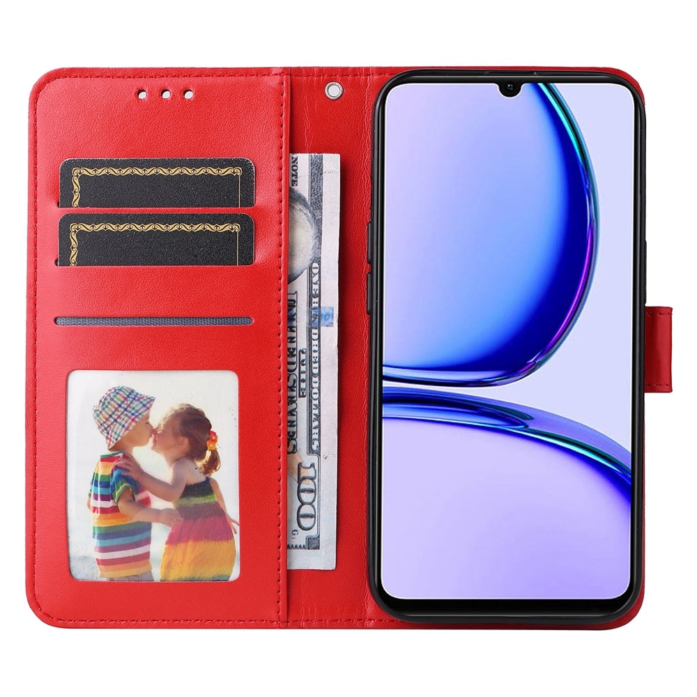 Realme C53 Sunflower Embossed Leather Wallet Phone Case with Kickstand and Card Holder