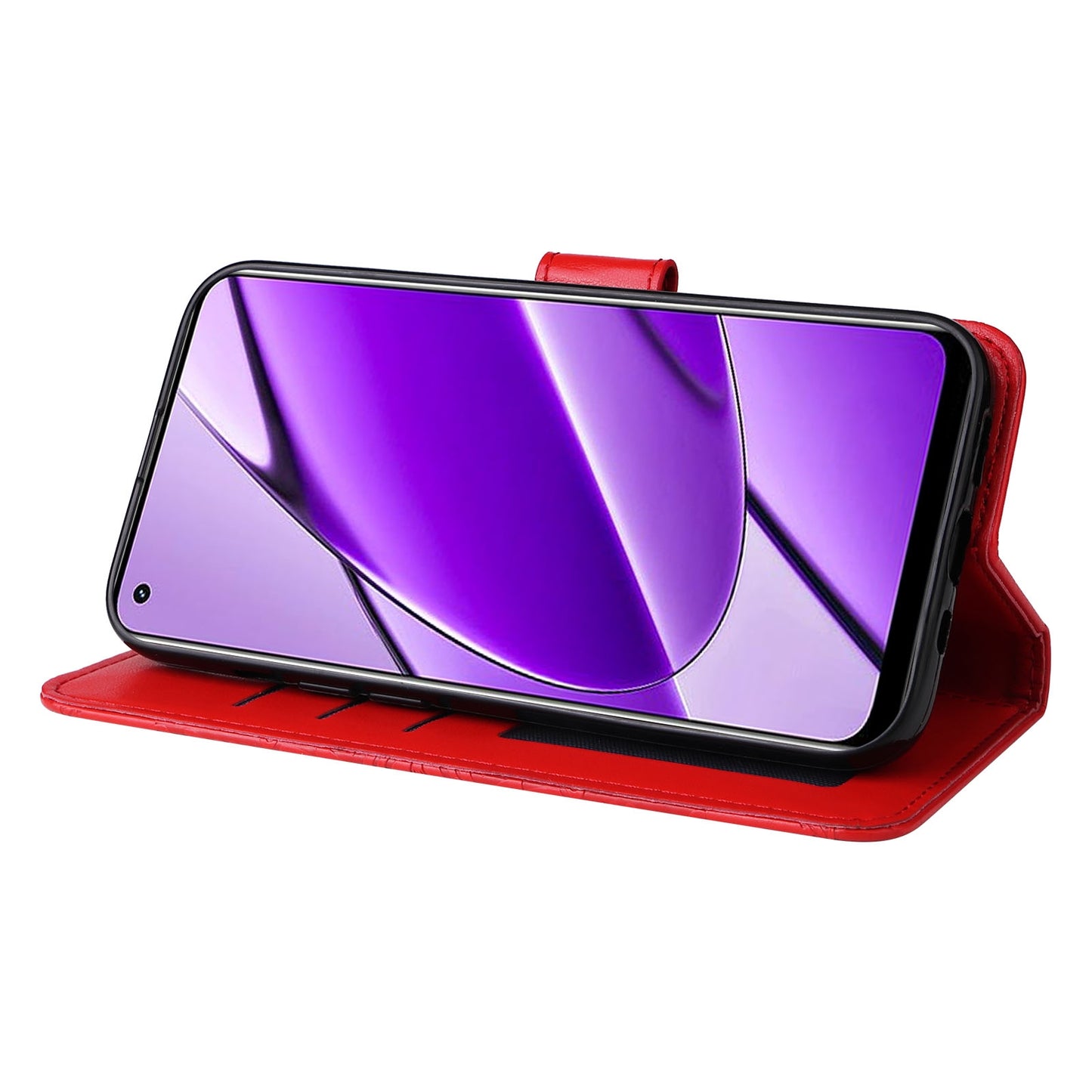 Realme 11 4G Global Sunflower Embossed Leather Wallet Phone Case with Kickstand and Card Holder