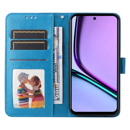 Realme C67 4G Global Sunflower Embossed Leather Wallet Phone Case with Kickstand and Card Holder