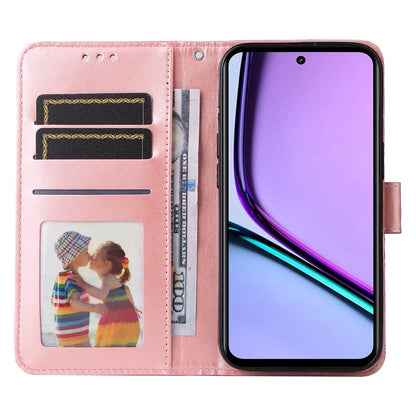 Realme C67 4G Global Sunflower Embossed Leather Wallet Phone Case with Kickstand and Card Holder