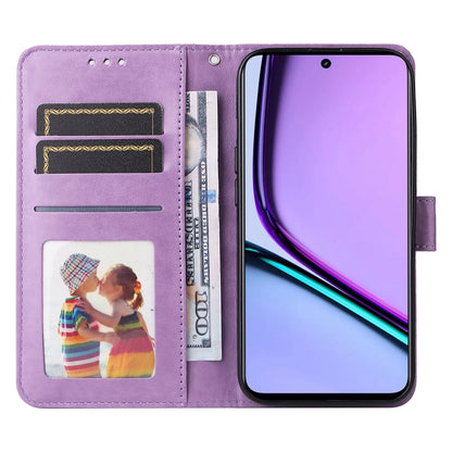 Realme C67 5G Global Sunflower Embossed Leather Wallet Phone Case with Kickstand and Card Holder