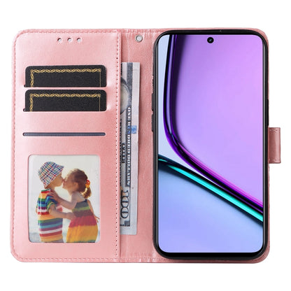 Realme C67 5G Global Sunflower Embossed Leather Wallet Phone Case with Kickstand and Card Holder