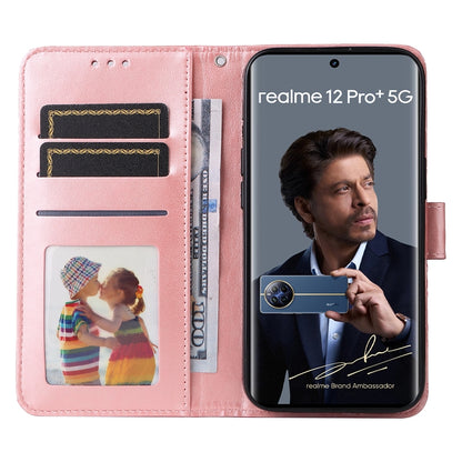 Realme 12 Pro+ Sunflower Embossed Leather Wallet Phone Case with Kickstand and Card Holder